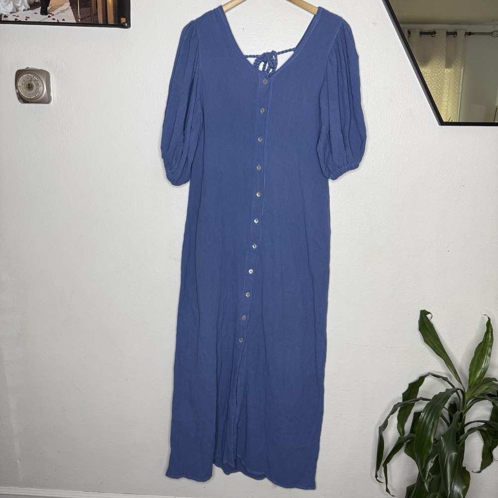 Free People X Jens Pirate Booty Paraguay Blue Maxi Dress Women's Small
